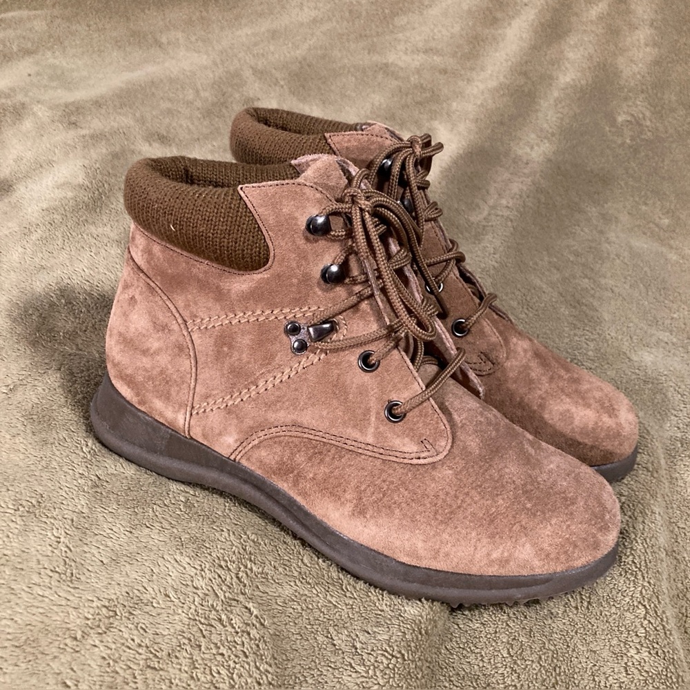 NIB Boston Accent Sport Vintage 80s 90s Leather Boots Tan Brown Size 8.5M